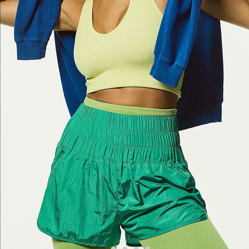 Free people movement way home shorts in jade dreams